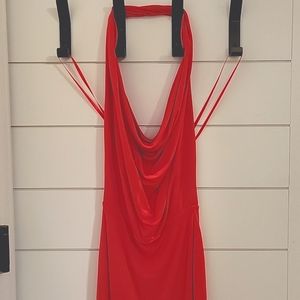 BCBG Max Azria XXS Coral Hot Dress Backless Halter